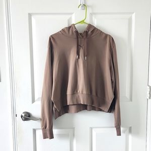 Puma Brown Cropped Hoodie Sweatshirt